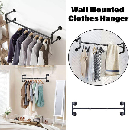 Wall Mounted Industrial Metal Clothing Rack Pipe Hanger for Retail Store Display