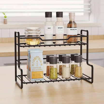 Stainless Steel Kitchen Shelf Organizer Double Tier Multi Functional Rack