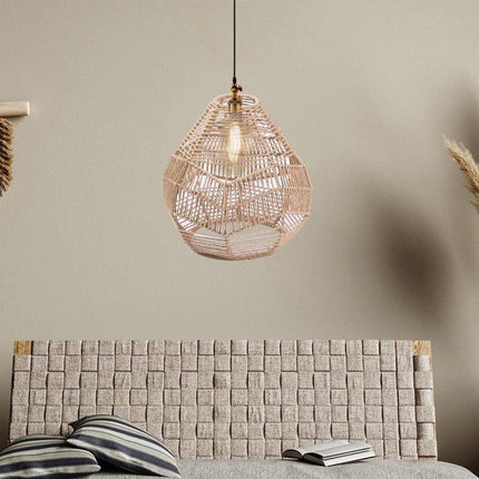 Chinese Style Imitation Rattan Lampshade DIY Weaving Lamp for Home Decor