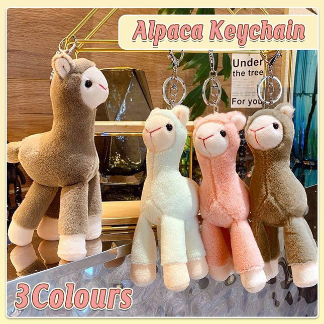 Cute Mini Alpaca Soft Plush Stuffed Doll Toys Keychain Cartoon Bag Pendant - Aimall