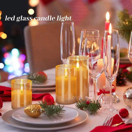 Led Flameless Electric Candle Lamp Acrylic Glass Simulation Flickering Christmas