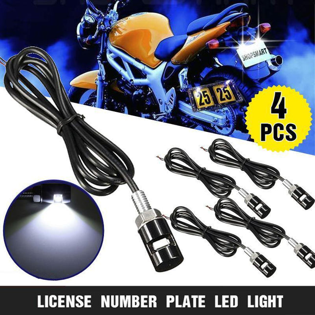 4Pcs Led License Number Plate Light Screw Bolt Bulbs Smd For Car Motorcycle - Aimall