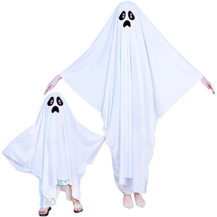 Halloween Party Costume Ghost Cape Full Length Spooky Dress Up Ball Cloak Outfit