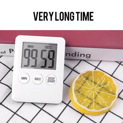 White Magnetic Kitchen LCD Digital Timer Countdown Count Down 99 Minute - Aimall