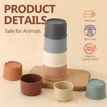 8Pcs Interactive Bunny Nesting Cups Set for Small Animals Enrichment Play Toys