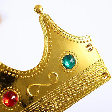 2PCS Gold King Crown Hat Prince Costume Accessory Party Masquerade Prop