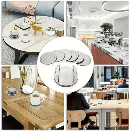 Stainless Steel Heat Insulating Round Table Protector Cup Plate Anti Scald Mat
