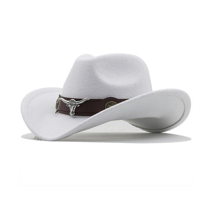 Vintage Woolen Felt Top Hat Cowboy Hat Classic Style Fashion Hat for Men