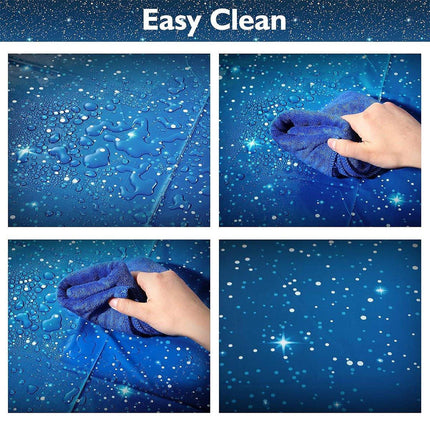 2PCS Starry Night Galaxy Theme Disposable Tablecloth Set Star Party Decor