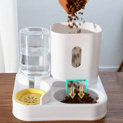 2in1 Pet Bowl Vertical Feeder and Drinker Cat Dog Bowl Water and Food in One
