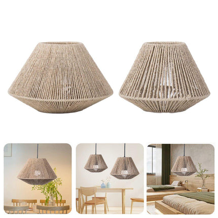 PasRustic Style Faux Rattan Lampshade Creative Lamp Shade Decoration for Home