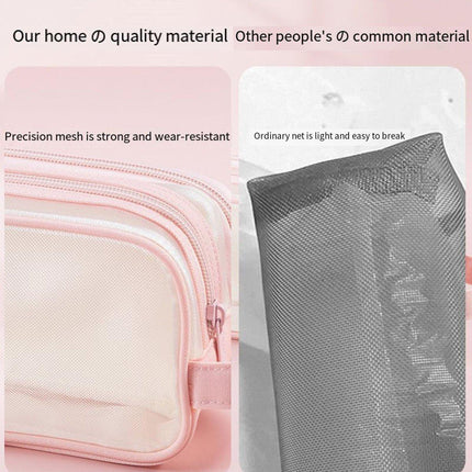 Large Capacity Transparent Mesh Pencil Case School Exam Stationery Bag Boy Girl