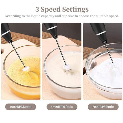 USB Rechargeable Electric Egg Beater Milk Coffee Frother Drink Foamer Mixer Tool - Aimall