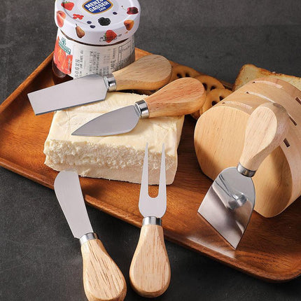 6Pcs Stainless Steel Cheese Knife Set Cheese Tools for Cutting Slicing Serving
