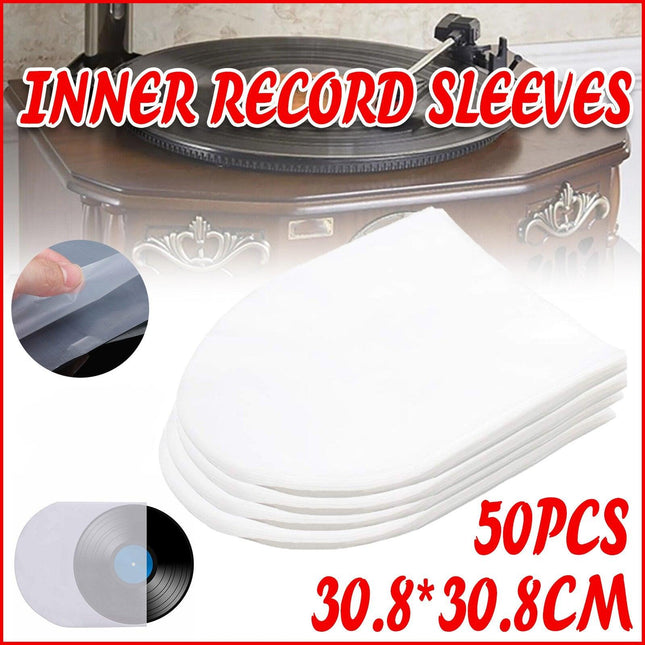50X Sleeves Inner LP Music Durable For 12" Vinyl Record Plastic Record Cover - Aimall