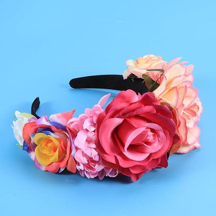 Halloween Vintage Rose Headband Adult Fancy Dress Costume Accessory Flower Party