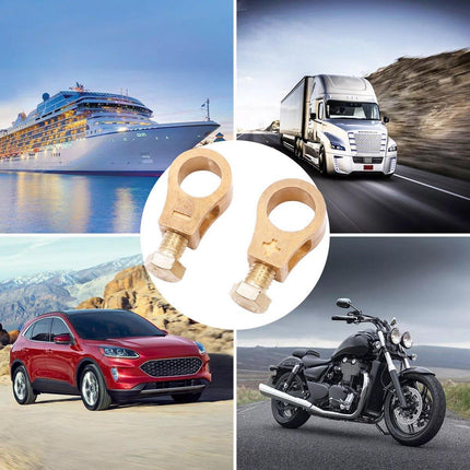 2 Pairs Cable Clamp Battery Clips Car Positive Negative Pure Copper Terminals