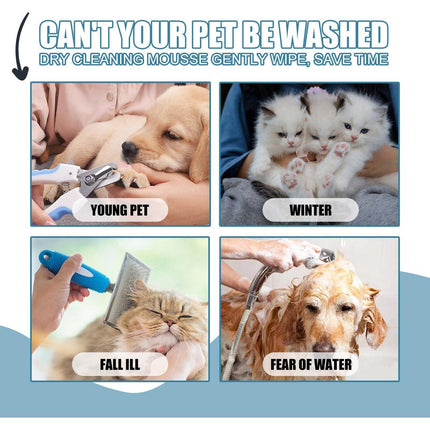 Pet Dry Cleaning Foam No Water Needed Deodorant Shampoo for Dogs and Cats