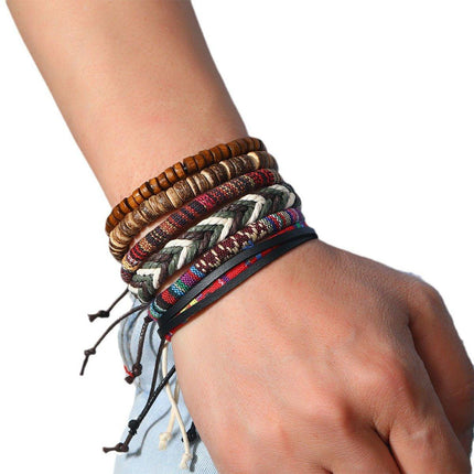 Handmade Bohemian Style Woven Bracelet Ethnic Womens Beaded Bracelet Adjustable