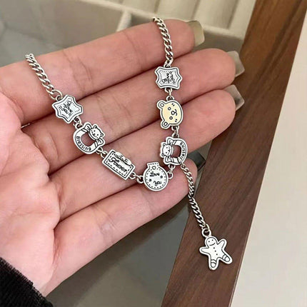 Gingerbread Man Tassel Necklace Womens Sweater Chain Fashion Jewelry Gift