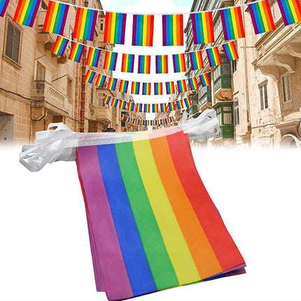 20x 5M Rainbow String Flag Gay Lesbian Pride LGBT Mardi Gras Party Banner Outd - Aimall