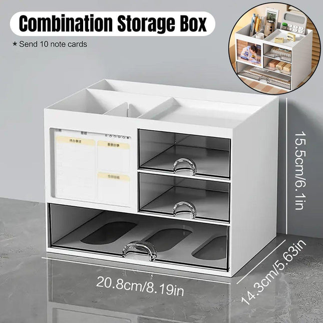 Clear Desktop Organiser Drawer Storage Shelf for Office Home Supplies Durable