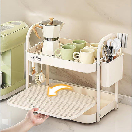 Double Layer Shelf Storage Rack for Water Cups Tea Cups Organizer Kitchen Rack