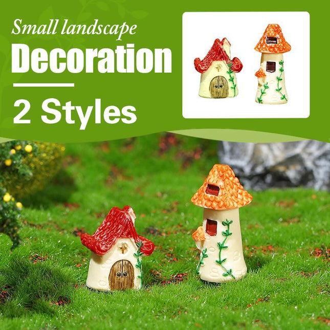 Miniature Decor Garden House Mini Fairy House Cottage Mushroom House Resin Craft - Aimall