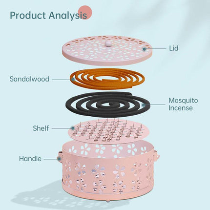 Iron Mosquito Incense Box Fireproof Tray Stand Indoor Household Incense Holder