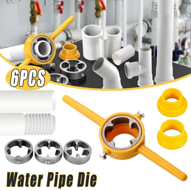 6Pcs Set Plumbing Water Pipe Die Plastic Maker Screw Die Pipe Thread Hand Tool