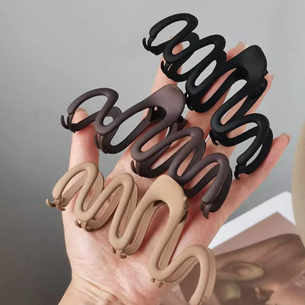 Wave Shark Clip Hair Clip Matte Shark Clip Ponytail Hairpin Crab Simple DIY - Aimall