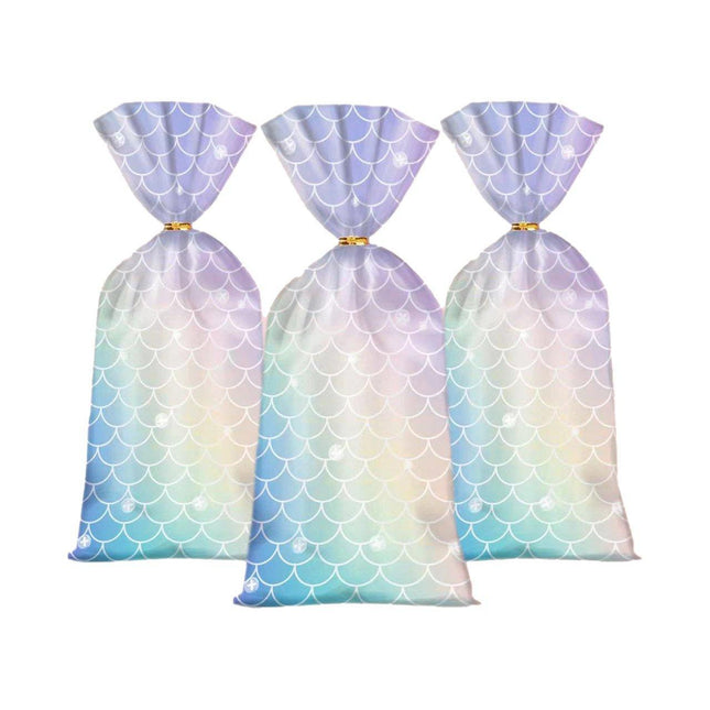 150pcs Mermaid Candy Bags for Kids Birthday Party Christmas Gift Packaging