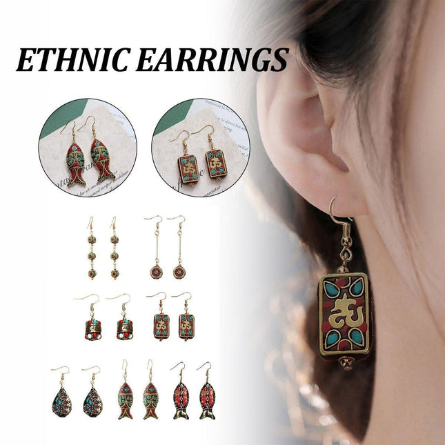 Retro Ethnic Style Earrings Fashion Jewelry for Women Bohemian Accessories