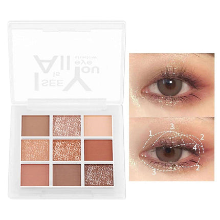 Nine Colour Eyeshadow Palette Tray Makeup Compact Travel Size Cosmetic