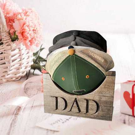 For Dad Rustic Wooden Hat Holder Display Stand Hat Storage Box For Baseball Caps