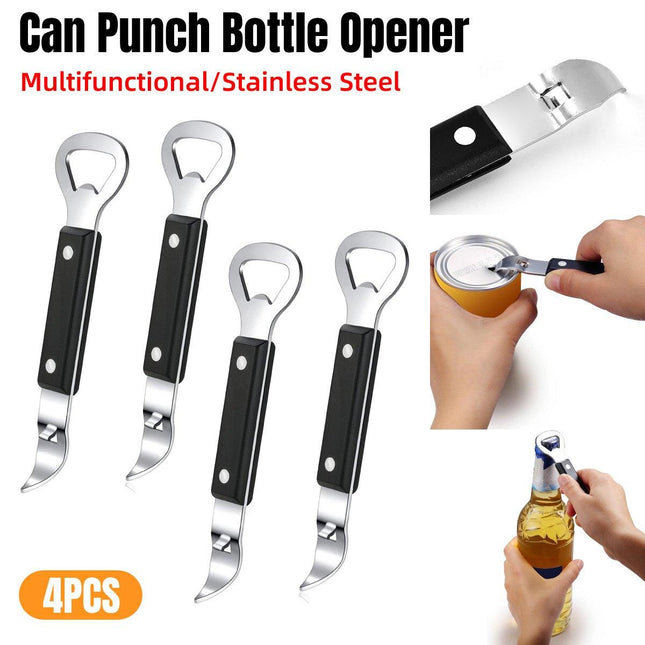 4pcs Stainless Steel Bottle Opener Double Head Can Opener Kitchen Tools Set
