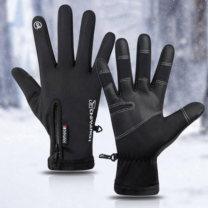 Winter Gloves Waterproof Thermal Touch Screen Thermal Windproof Warm Grey - Aimall