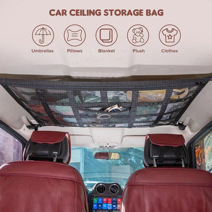Large Capacity Ceiling Hanging Roof Net In Car Storage Bag for Travel Essentials