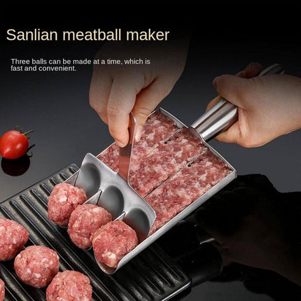 3PCS Stainless Steel Meatball Maker Fish Ball Mold Shrimp Slider Meat Tool