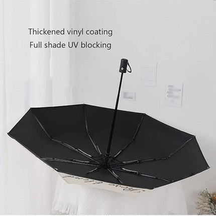 Vintage Rose UV Protection Automatic Manual Tri-fold Sun Rain Umbrella Sunshade