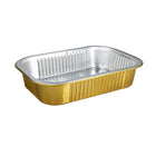 50 PCS Thickened Foil Box with Plastic Lid Rectangular Aluminum Foil