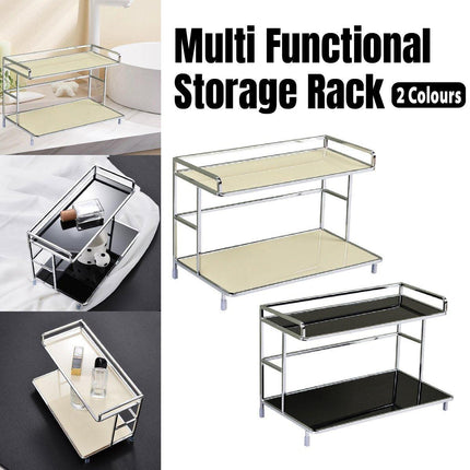Kitchen Bathroom Desktop Storage Rack Water Cup Holder Cosmetic Iron Shelf
