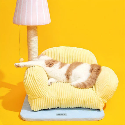 Multifunctional Cat Lounge Cozy Sofa Scratch Post Comfortable Kitty Rest Area - Aimall