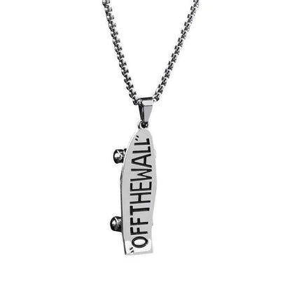 Hip-Hop Titanium Steel Pendant Necklace Letter Scooter Design Sweater Chain