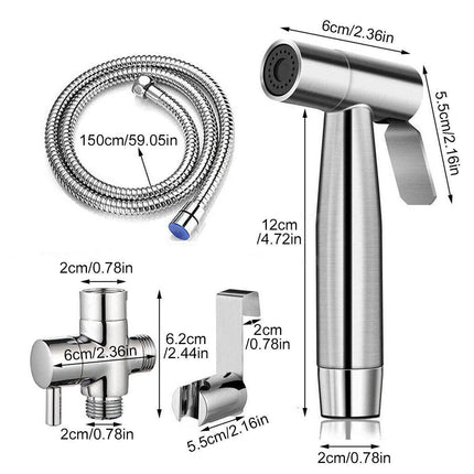 Stainless Steel Handheld Bidet Toilet Spray Shower Shattaf Diverter Kit