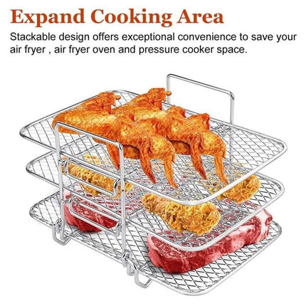 304 Stainless Steel Multi Layer Detachable Air Fryer Mesh Thickened Grill Shelf