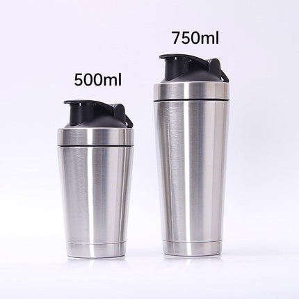 500/750ML Stainless Steel Protein Blender Shaker Cup Bottle Mixed Water Sport