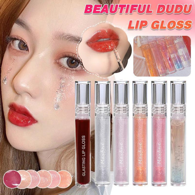Jelly Glitter Lipstick Clear Lip Oil Moisturizing Lip Tinted Waterproof Lasting - Aimall
