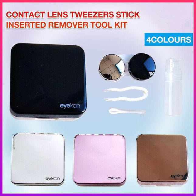Contact Lens Tweezers Stick Inserted Remover Tool Kit Tip Storage Case Box Sets - Aimall