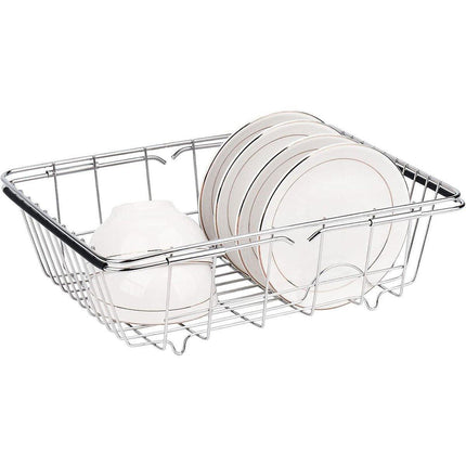 Stainless Steel Sink Draining Basket Telescopic Dish Rack Kitchen Storage Holder